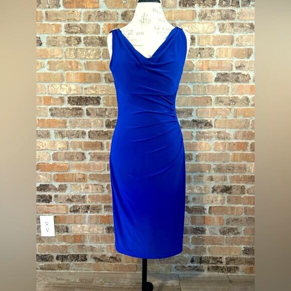 Lauren Ralph Lauren Dresses & Skirts - Lauren Ralph Lauren blue cocktail dress side ruched sleeveless rhinestone size 6